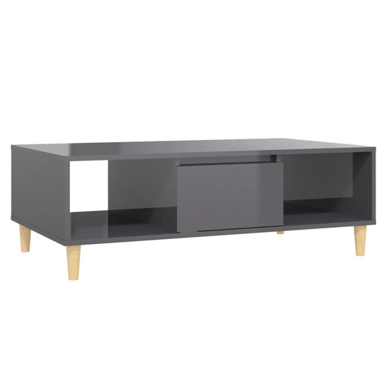 Salontafel 103,5x60x35 cm spaanplaat hoogglans grijs MeubelReus