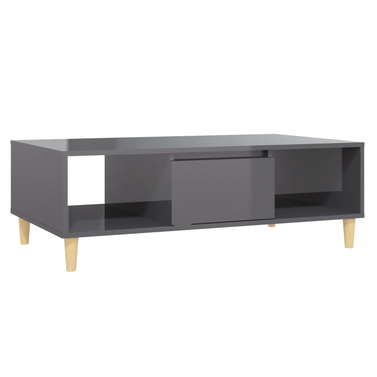 Salontafel 103,5x60x35 cm spaanplaat hoogglans grijs MeubelReus