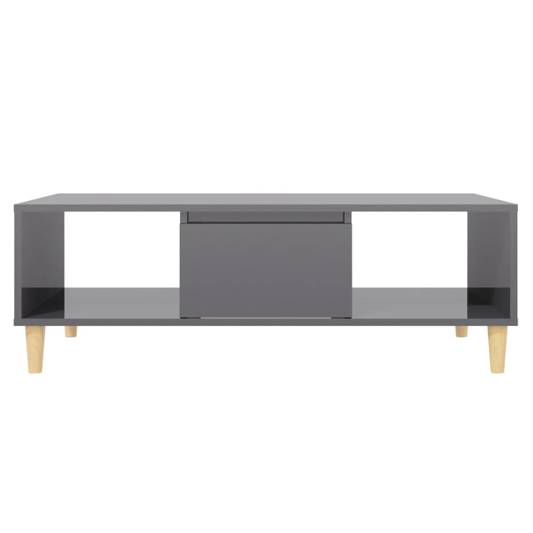Salontafel 103,5x60x35 cm spaanplaat hoogglans grijs MeubelReus