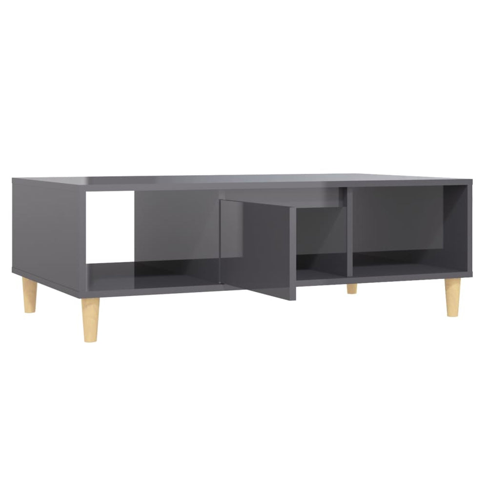 Salontafel 103,5x60x35 cm spaanplaat hoogglans grijs MeubelReus