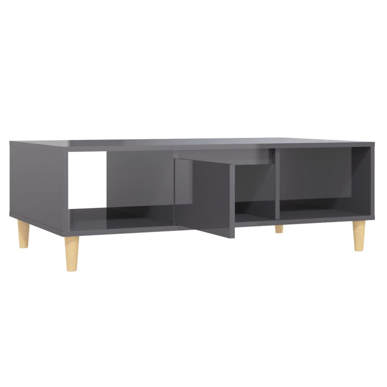 Salontafel 103,5x60x35 cm spaanplaat hoogglans grijs MeubelReus