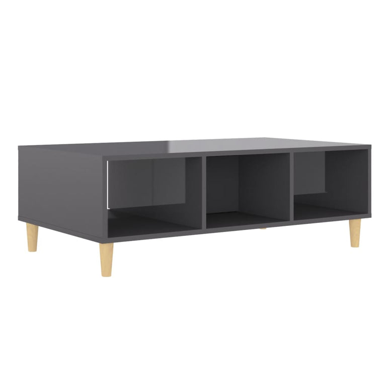 Salontafel 103,5x60x35 cm spaanplaat hoogglans grijs MeubelReus