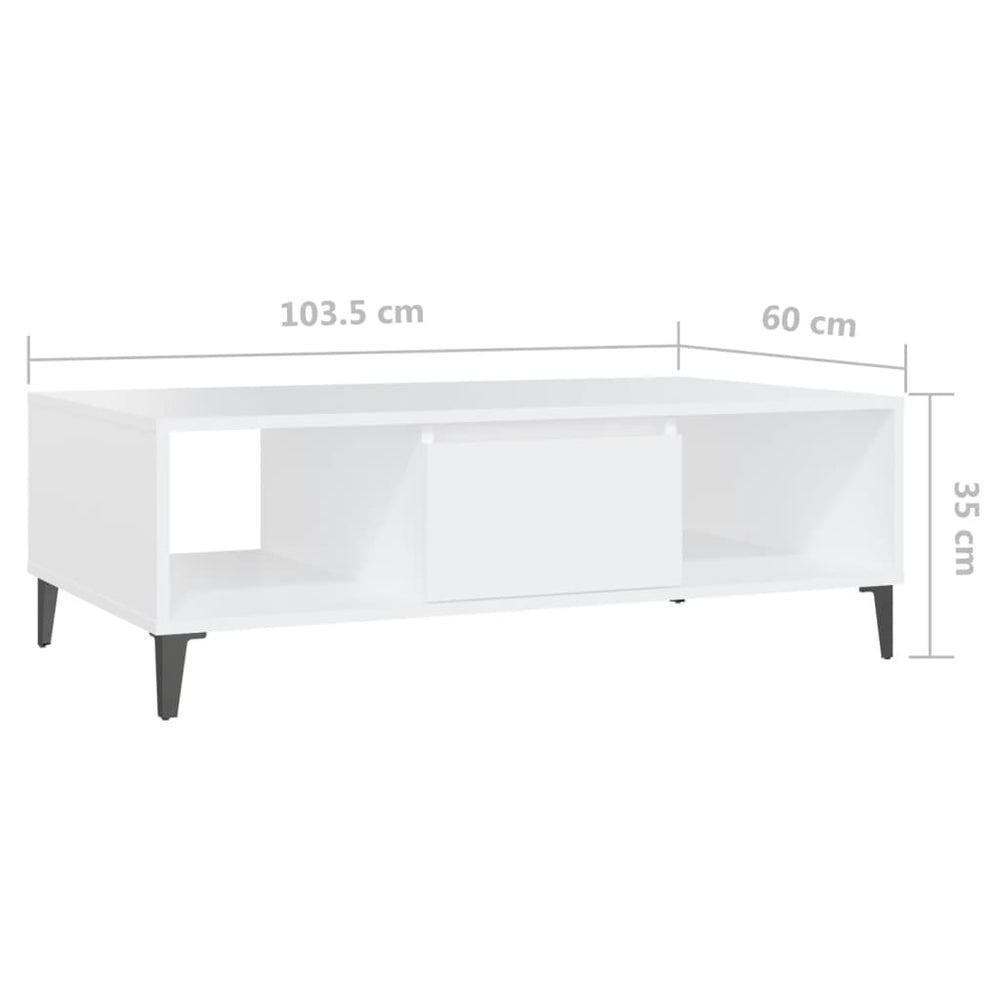 Salontafel 103,5x60x35 cm spaanplaat wit MeubelReus