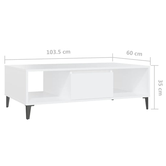 Salontafel 103,5x60x35 cm spaanplaat wit MeubelReus