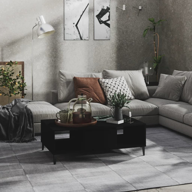 Salontafel 103,5x60x35 cm spaanplaat zwart MeubelReus