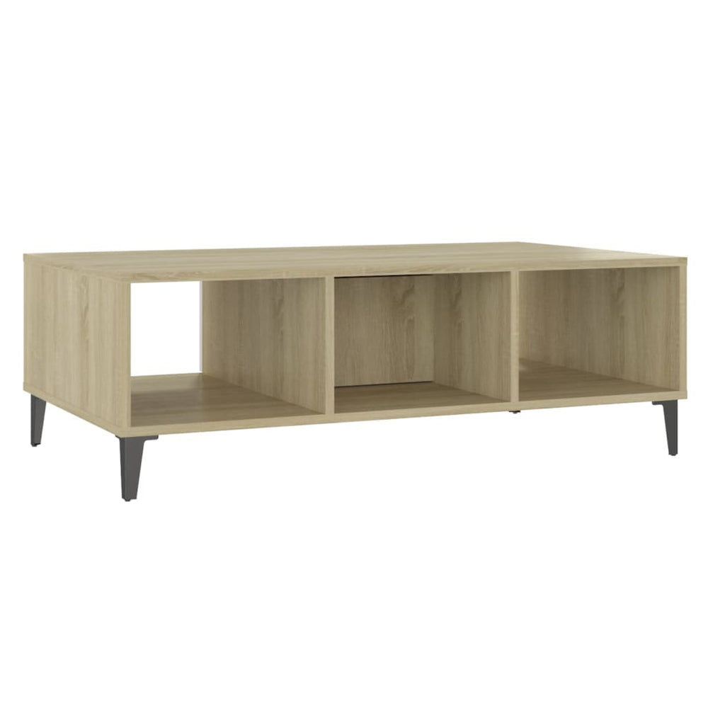 Salontafel 103,5x60x35 cm spaanplaat wit en sonoma eikenkleurig MeubelReus