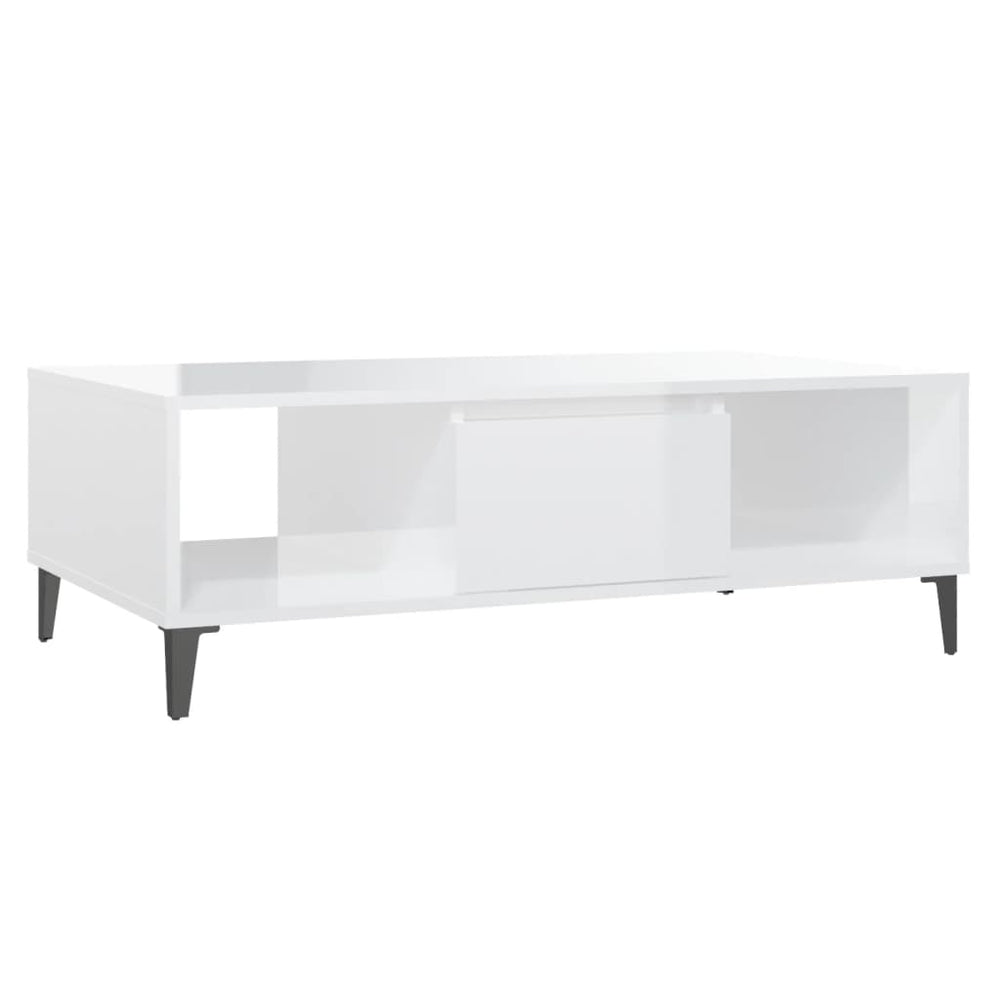 Salontafel 103,5x60x35 cm spaanplaat hoogglans wit MeubelReus