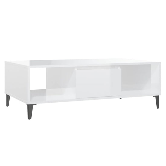 Salontafel 103,5x60x35 cm spaanplaat hoogglans wit MeubelReus