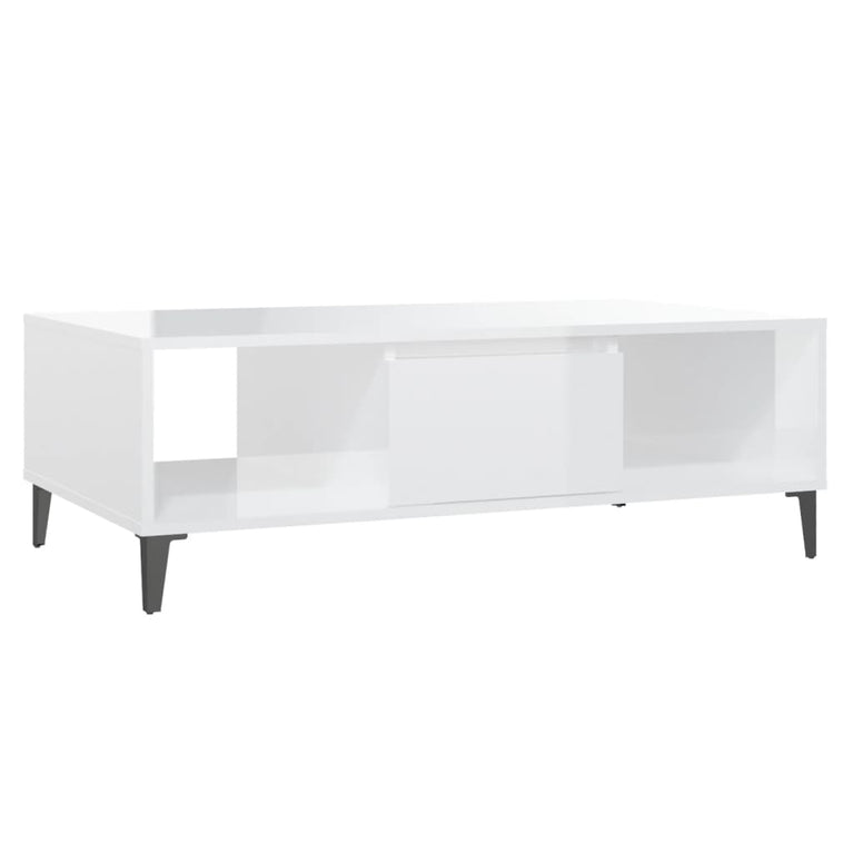 Salontafel 103,5x60x35 cm spaanplaat hoogglans wit MeubelReus