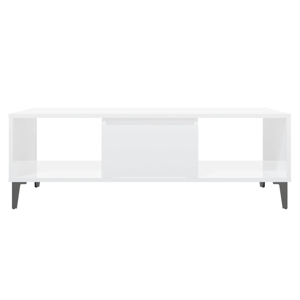 Salontafel 103,5x60x35 cm spaanplaat hoogglans wit MeubelReus