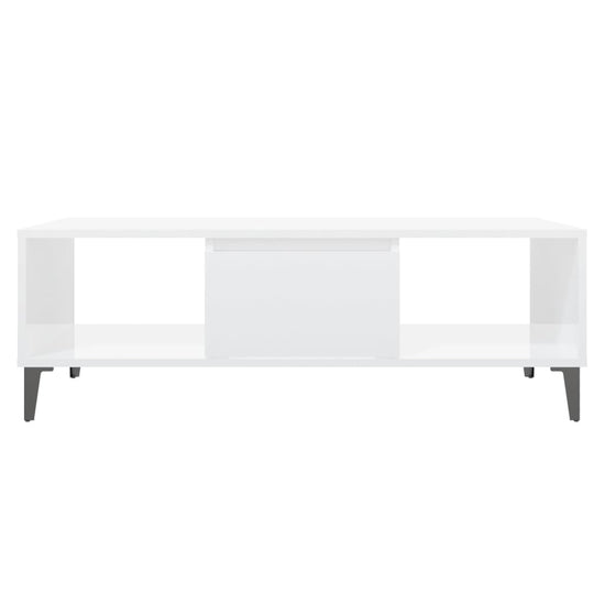Salontafel 103,5x60x35 cm spaanplaat hoogglans wit MeubelReus