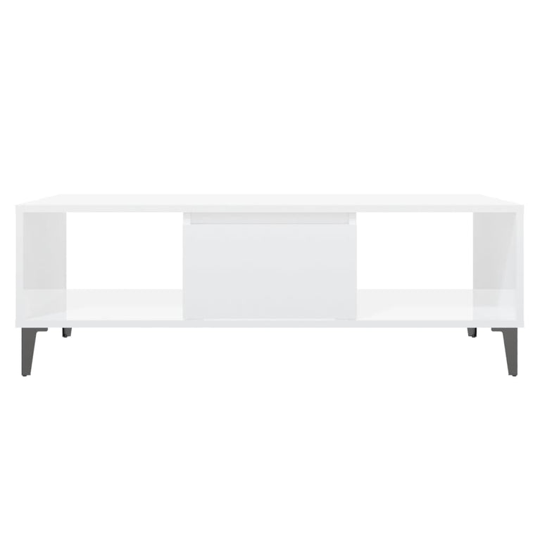 Salontafel 103,5x60x35 cm spaanplaat hoogglans wit MeubelReus
