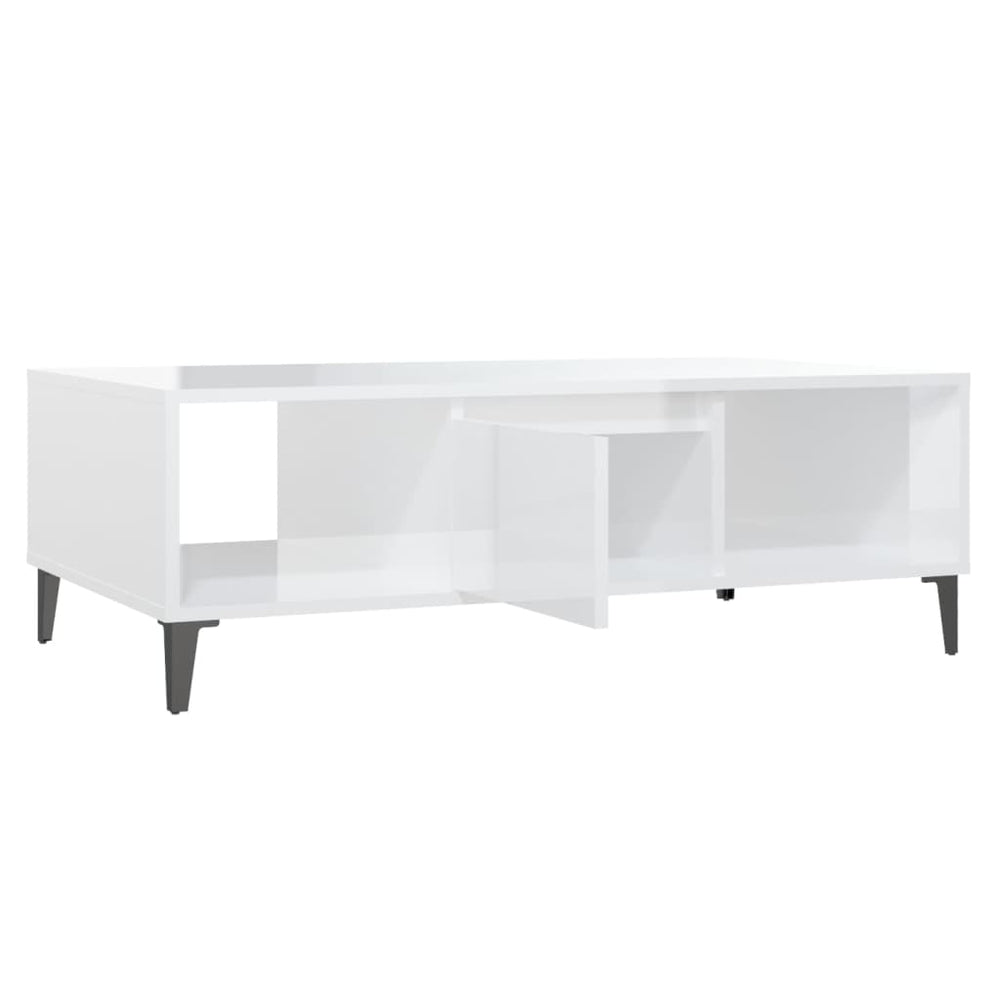 Salontafel 103,5x60x35 cm spaanplaat hoogglans wit MeubelReus
