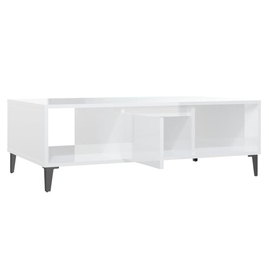 Salontafel 103,5x60x35 cm spaanplaat hoogglans wit MeubelReus