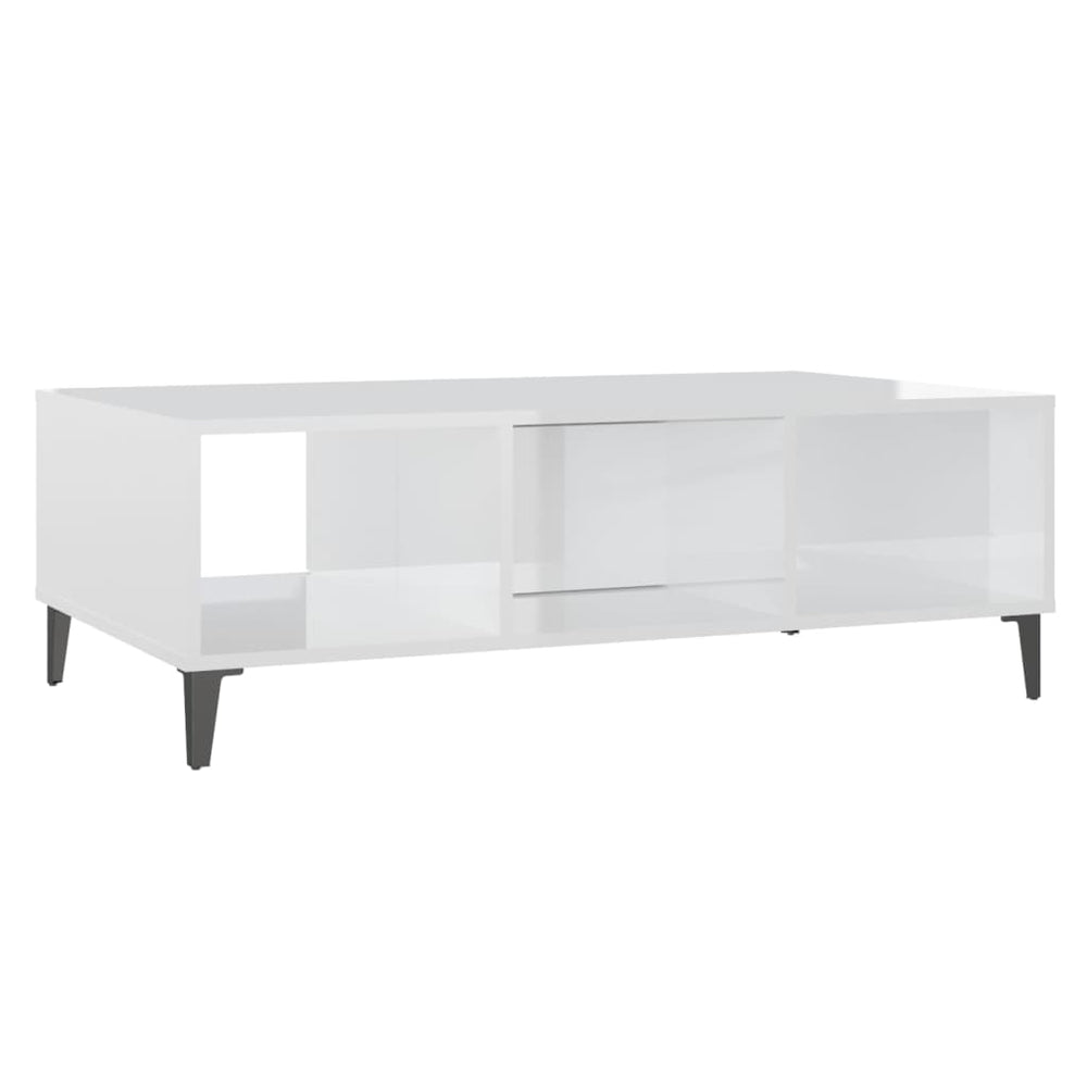 Salontafel 103,5x60x35 cm spaanplaat hoogglans wit MeubelReus