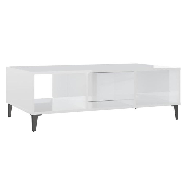 Salontafel 103,5x60x35 cm spaanplaat hoogglans wit MeubelReus