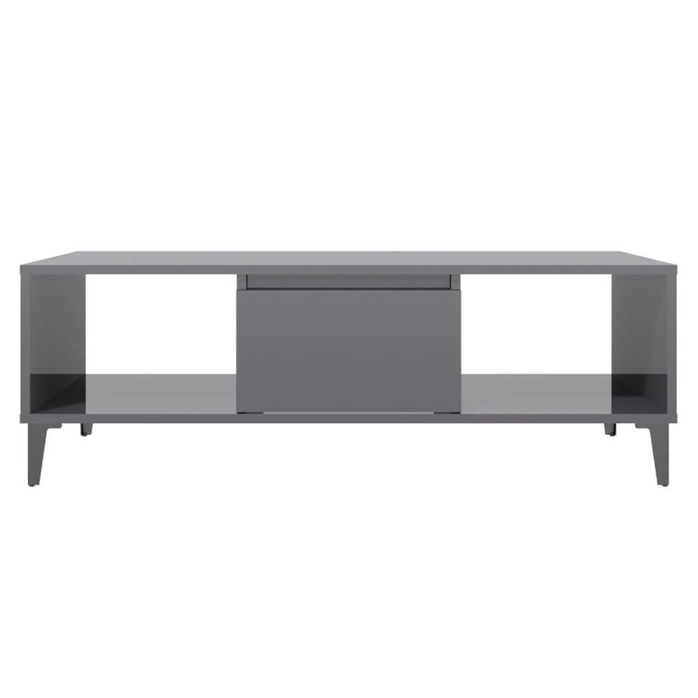 Salontafel 103,5x60x35 cm spaanplaat hoogglans grijs MeubelReus