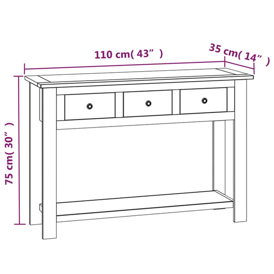 Wandtafel 110x35x75 cm massief eikenhout MeubelReus