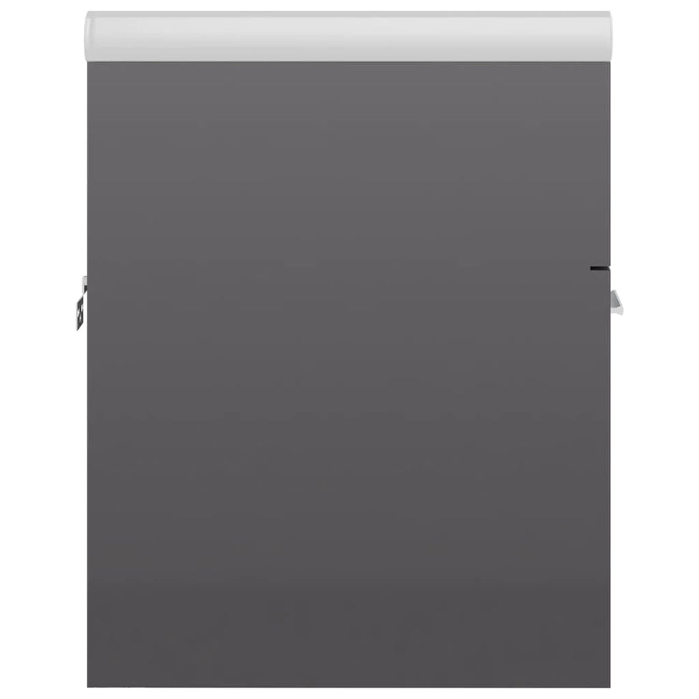 Wastafelkast met ingebouwde wastafel spaanplaat hoogglans grijs MeubelReus