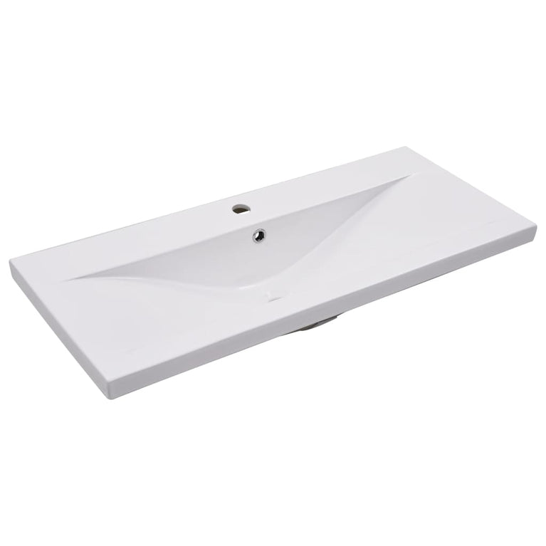 Wastafelkast met ingebouwde wastafel spaanplaat wit