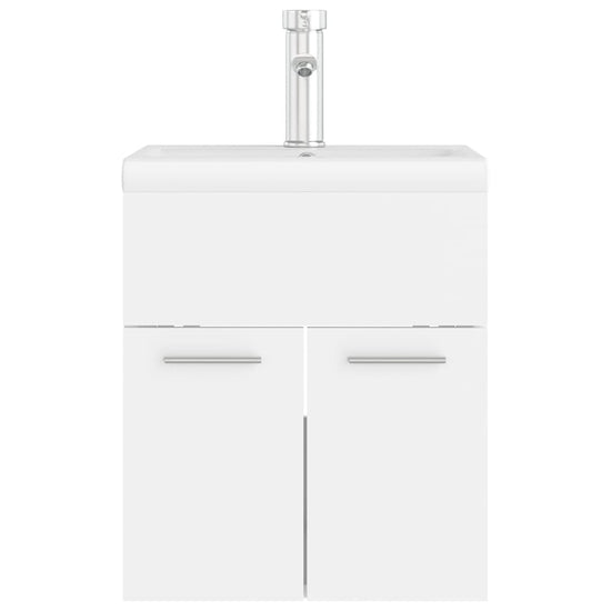 Wastafelkast met ingebouwde wastafel bewerkt hout wit MeubelReus