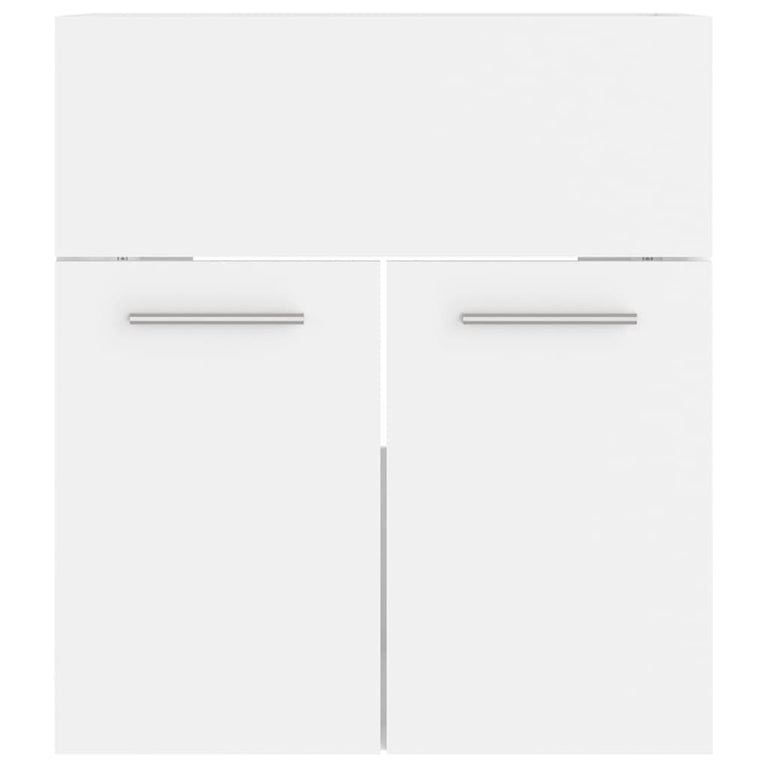 Wastafelkast met ingebouwde wastafel bewerkt hout wit MeubelReus