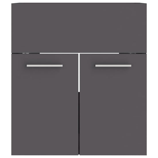 Wastafelkast met ingebouwde wastafel spaanplaat grijs MeubelReus