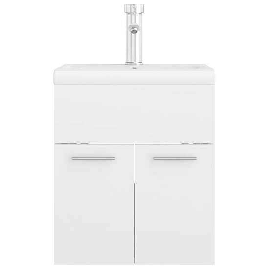 Wastafelkast met ingebouwde wastafel spaanplaat hoogglans wit MeubelReus