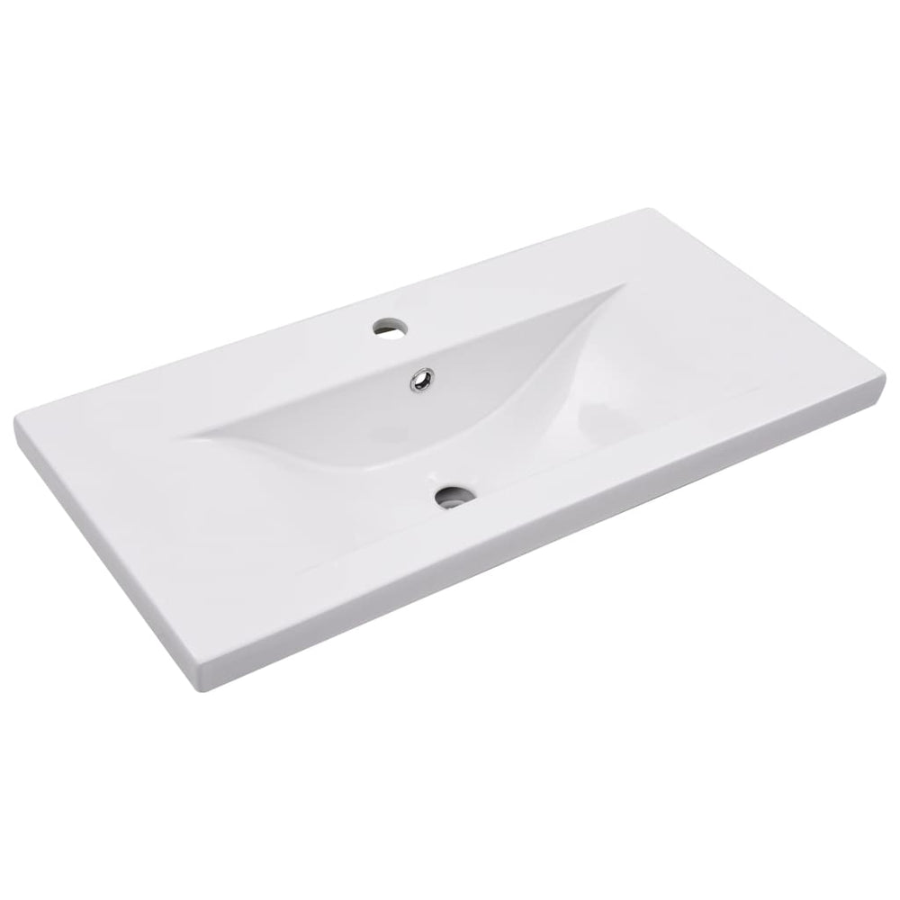Wastafelkast met ingebouwde wastafel spaanplaat wit MeubelReus