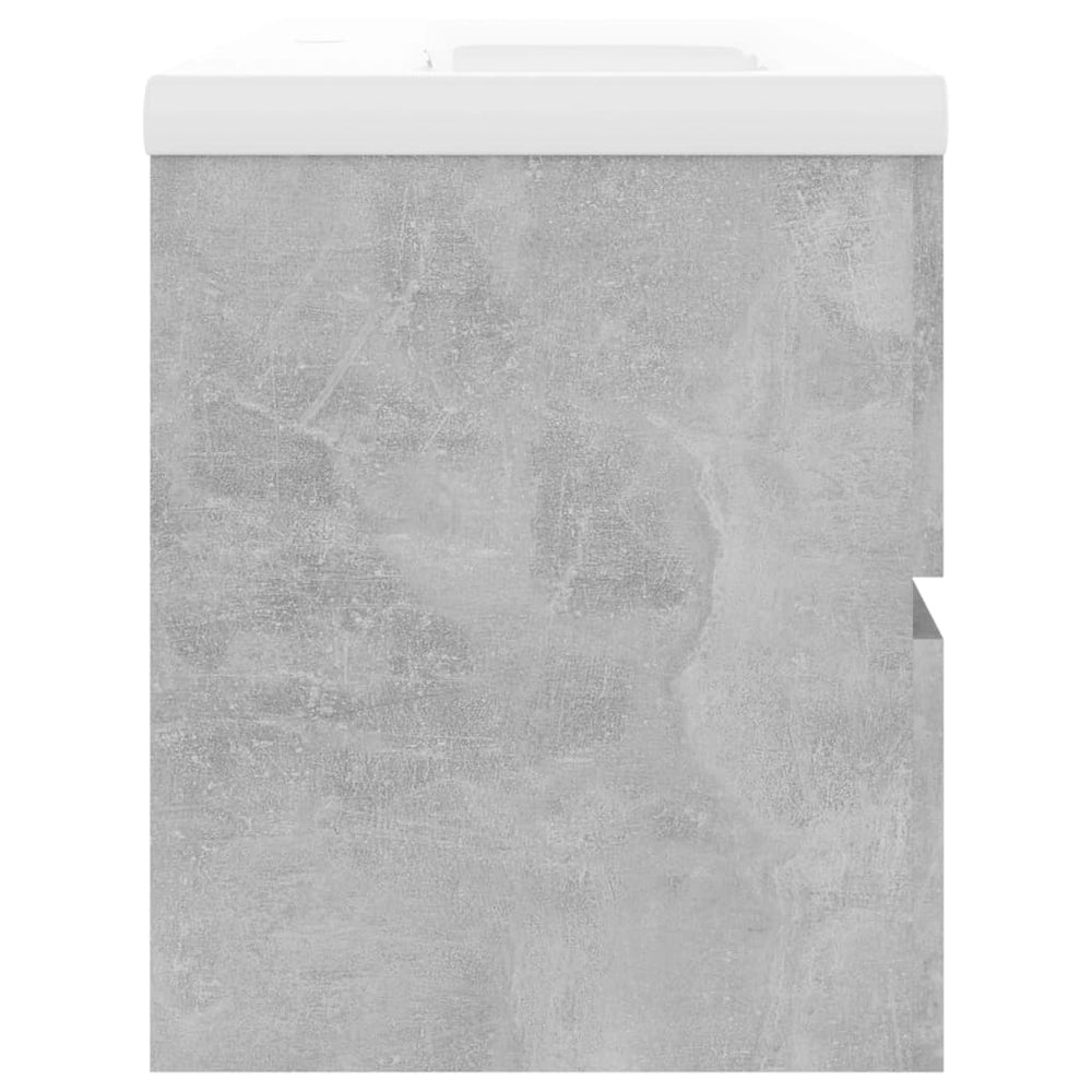 Wastafelkast met ingebouwde wastafel spaanplaat betongrijs MeubelReus