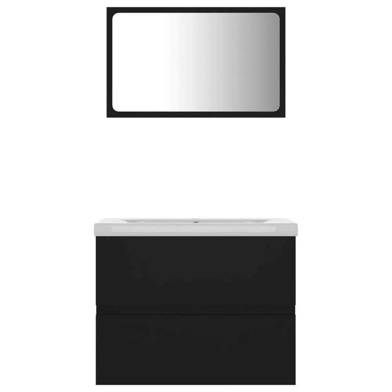 Badkamermeubelset spaanplaat zwart
