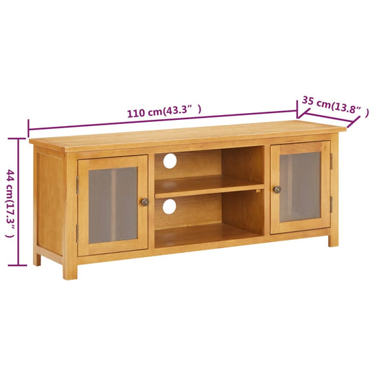 Tv-meubel 110x35x44 cm massief eikenhout MeubelReus