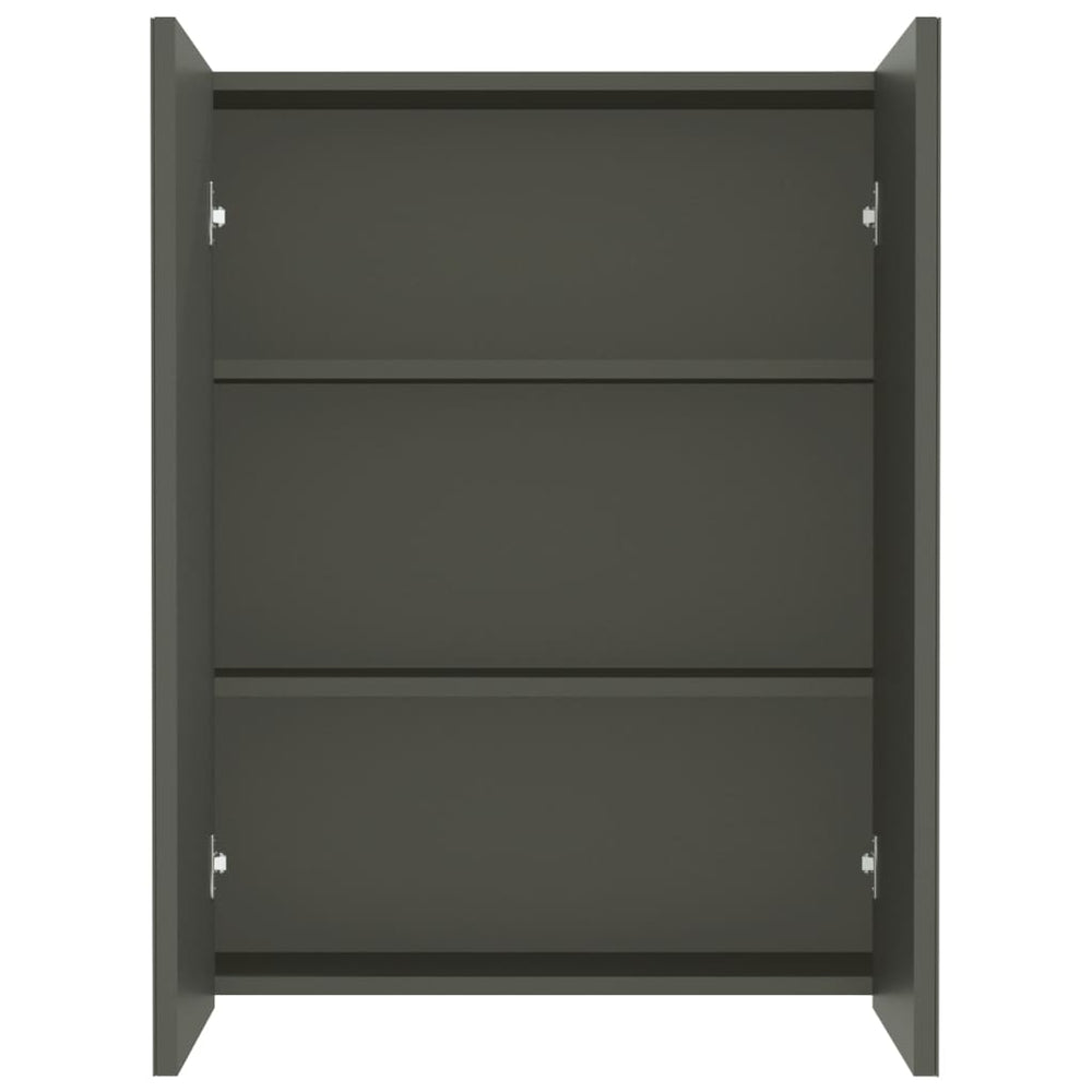 Badkamerkast met spiegel 60x15x75 cm MDF grijs MeubelReus