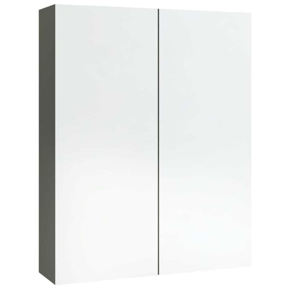 Badkamerkast met spiegel 60x15x75 cm MDF grijs MeubelReus