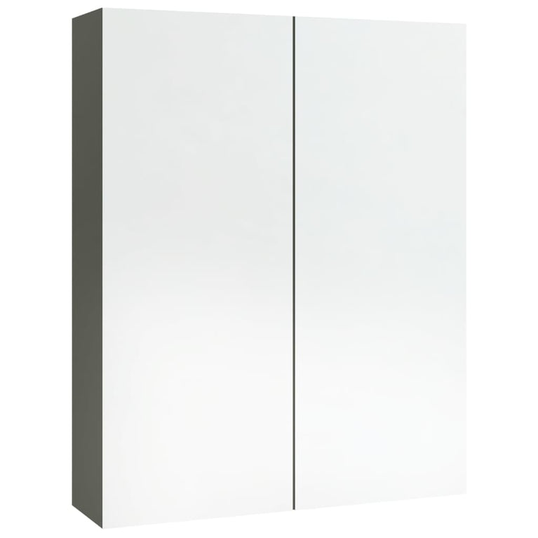 Badkamerkast met spiegel 60x15x75 cm MDF grijs MeubelReus