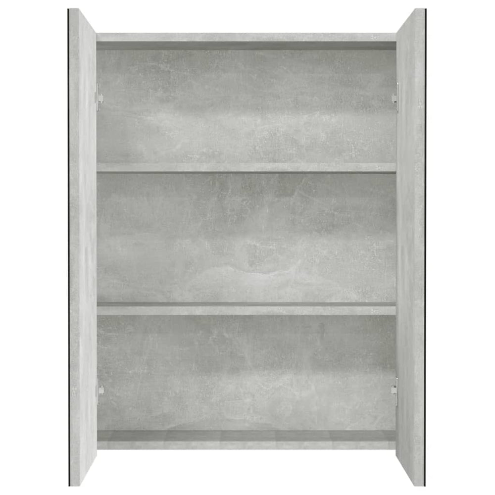 Badkamerkast met spiegel 60x15x75 cm MDF betongrijs MeubelReus