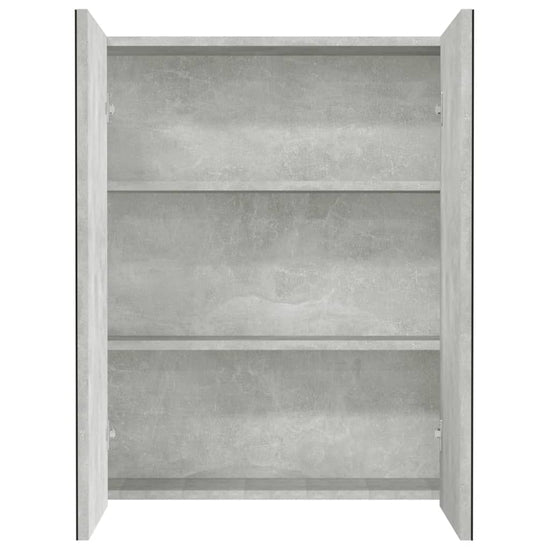 Badkamerkast met spiegel 60x15x75 cm MDF betongrijs MeubelReus