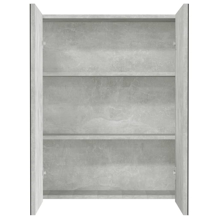 Badkamerkast met spiegel 60x15x75 cm MDF betongrijs MeubelReus
