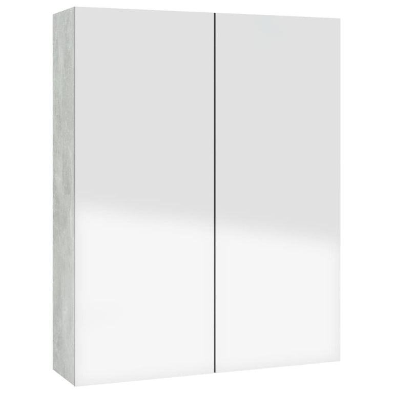 Badkamerkast met spiegel 60x15x75 cm MDF betongrijs MeubelReus