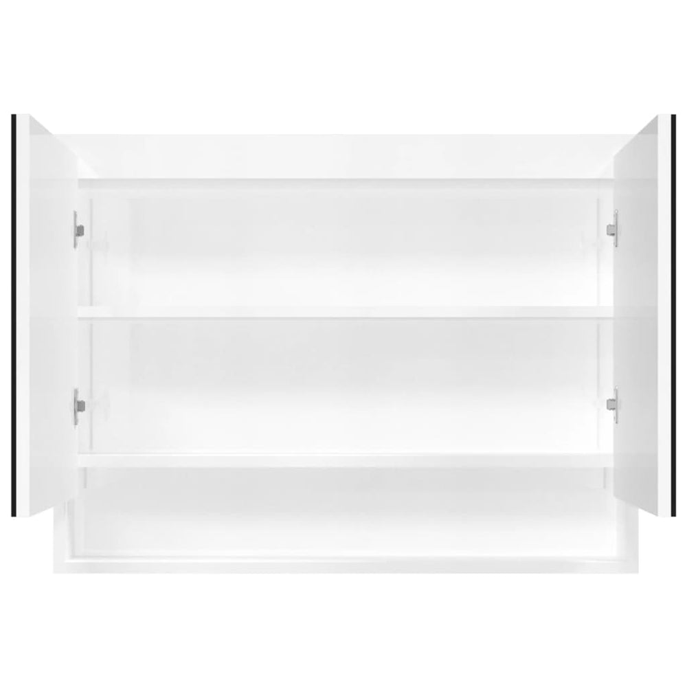 Badkamerkast met spiegel 80x15x60 cm MDF glanzend wit MeubelReus