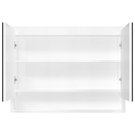 Badkamerkast met spiegel 80x15x60 cm MDF glanzend wit MeubelReus