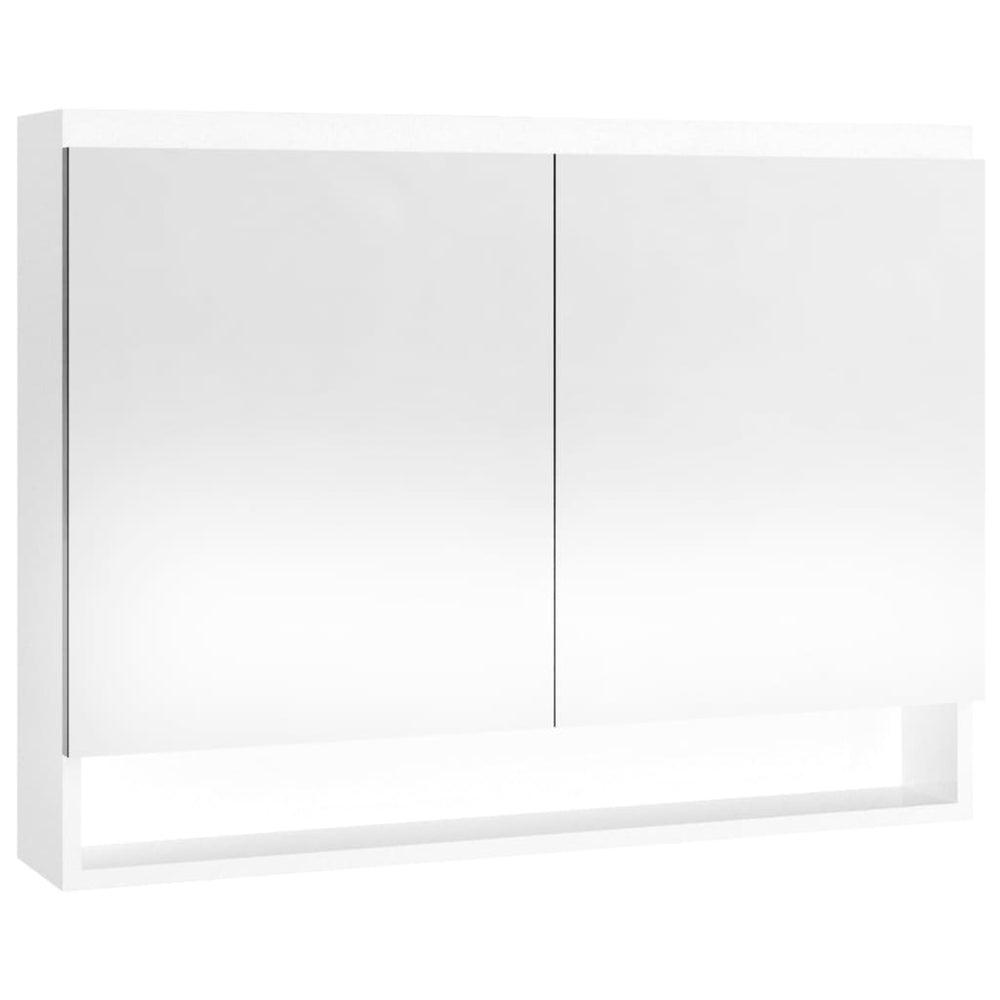 Badkamerkast met spiegel 80x15x60 cm MDF glanzend wit MeubelReus