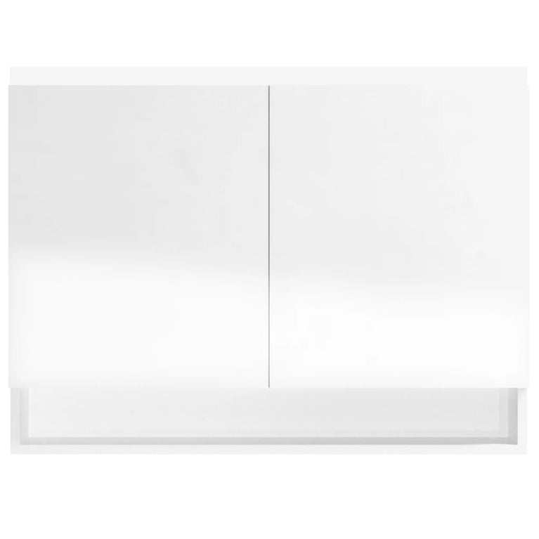 Badkamerkast met spiegel 80x15x60 cm MDF glanzend wit MeubelReus