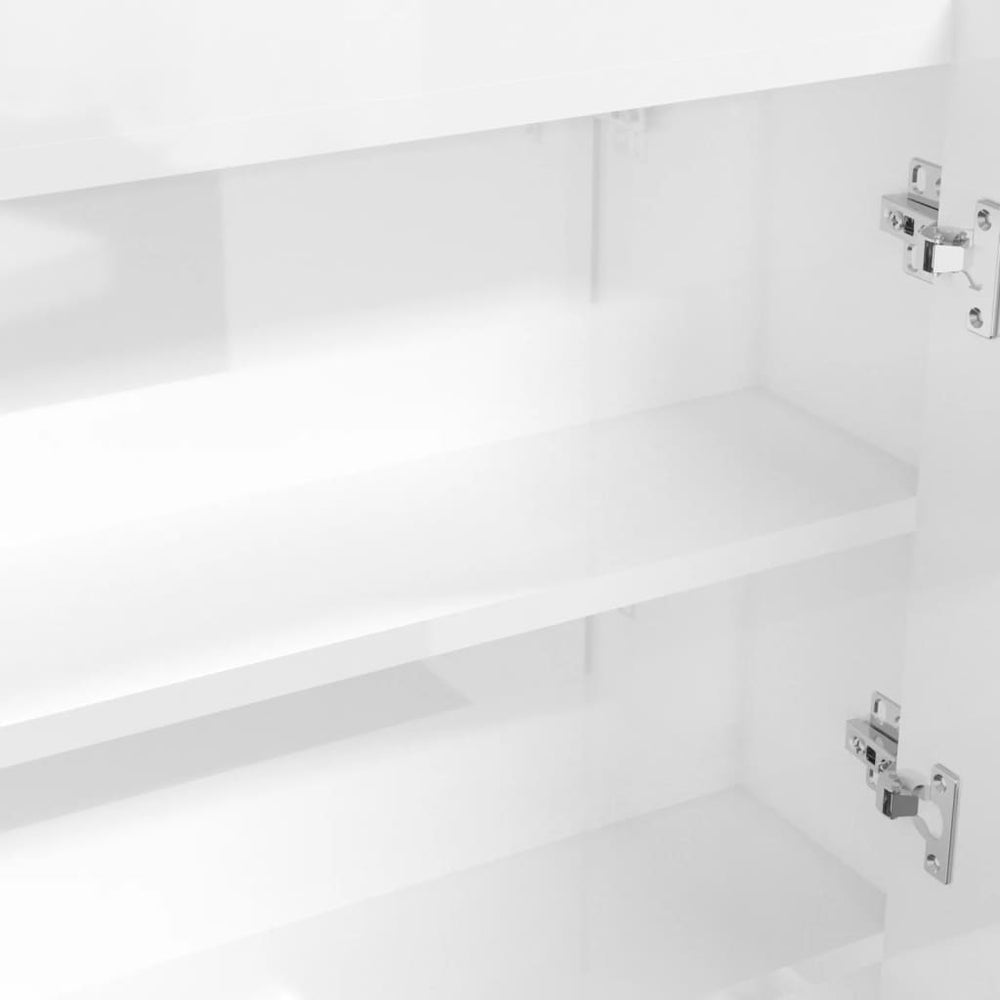 Badkamerkast met spiegel 80x15x60 cm MDF glanzend wit MeubelReus