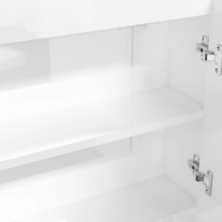 Badkamerkast met spiegel 80x15x60 cm MDF glanzend wit MeubelReus