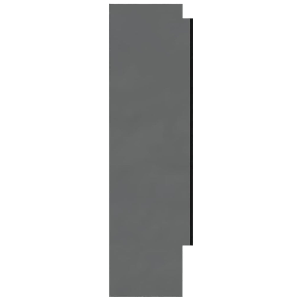 Badkamerkast met spiegel 80x15x60 cm MDF glanzend grijs MeubelReus
