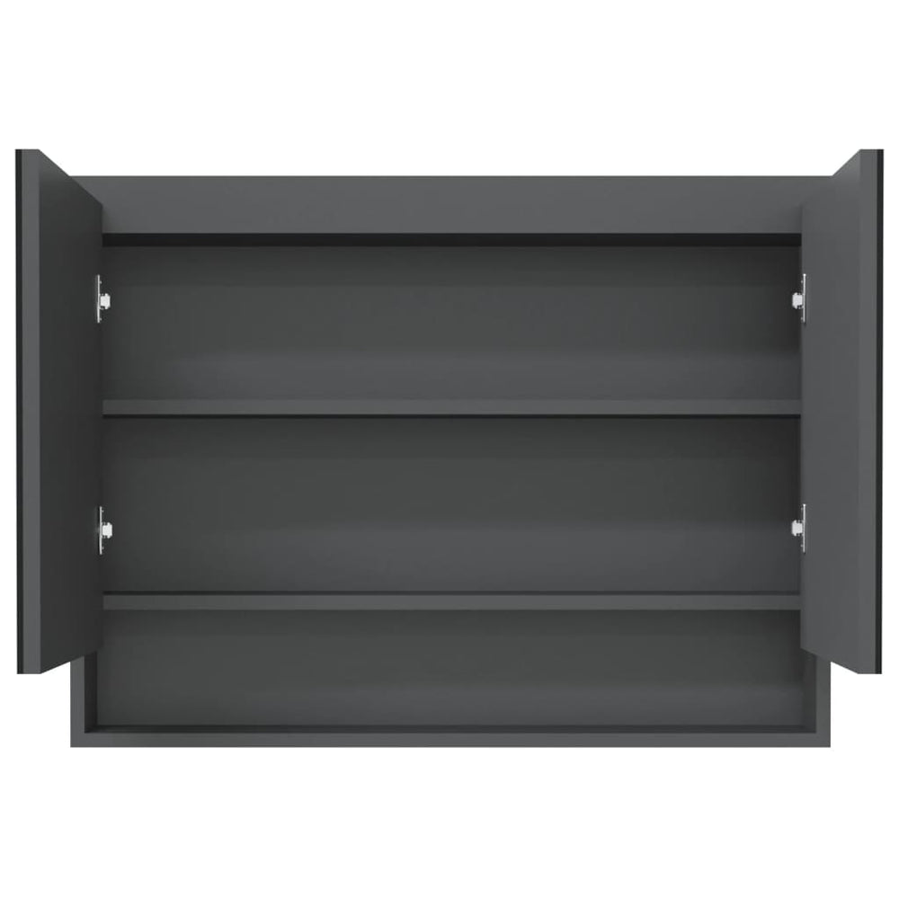 Badkamerkast met spiegel 80x15x60 cm MDF grijs MeubelReus