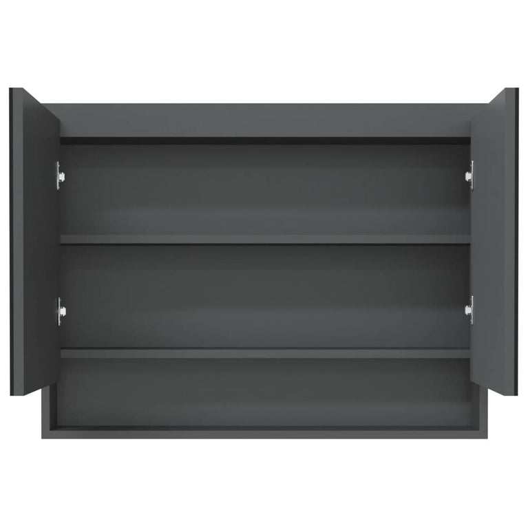 Badkamerkast met spiegel 80x15x60 cm MDF grijs MeubelReus