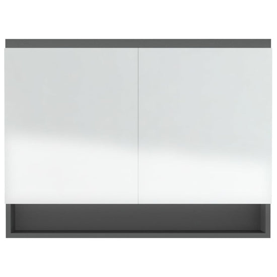 Badkamerkast met spiegel 80x15x60 cm MDF grijs MeubelReus