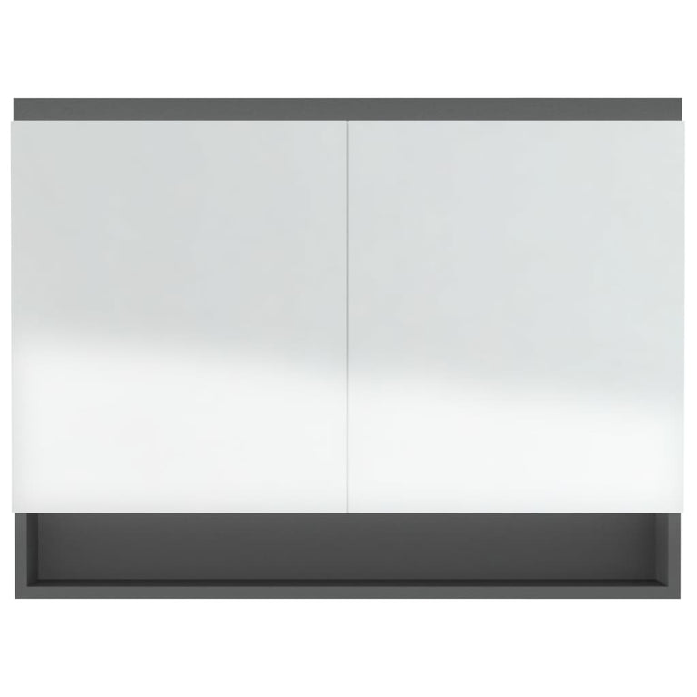 Badkamerkast met spiegel 80x15x60 cm MDF grijs MeubelReus